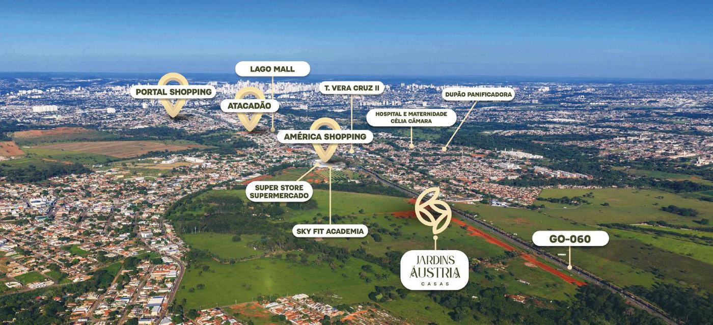 Mapa de localização do Jardins Áustria